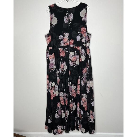 Torrid Dress Womens Plus Size 26 Black Floral Event Flowy Maxi Cottagecore Party - Picture 16 of 16